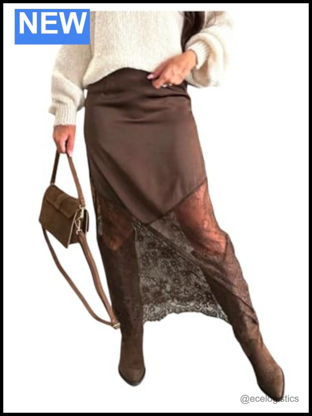 Floerns Women's High Waisted Lace Skirt Western Long Skirt